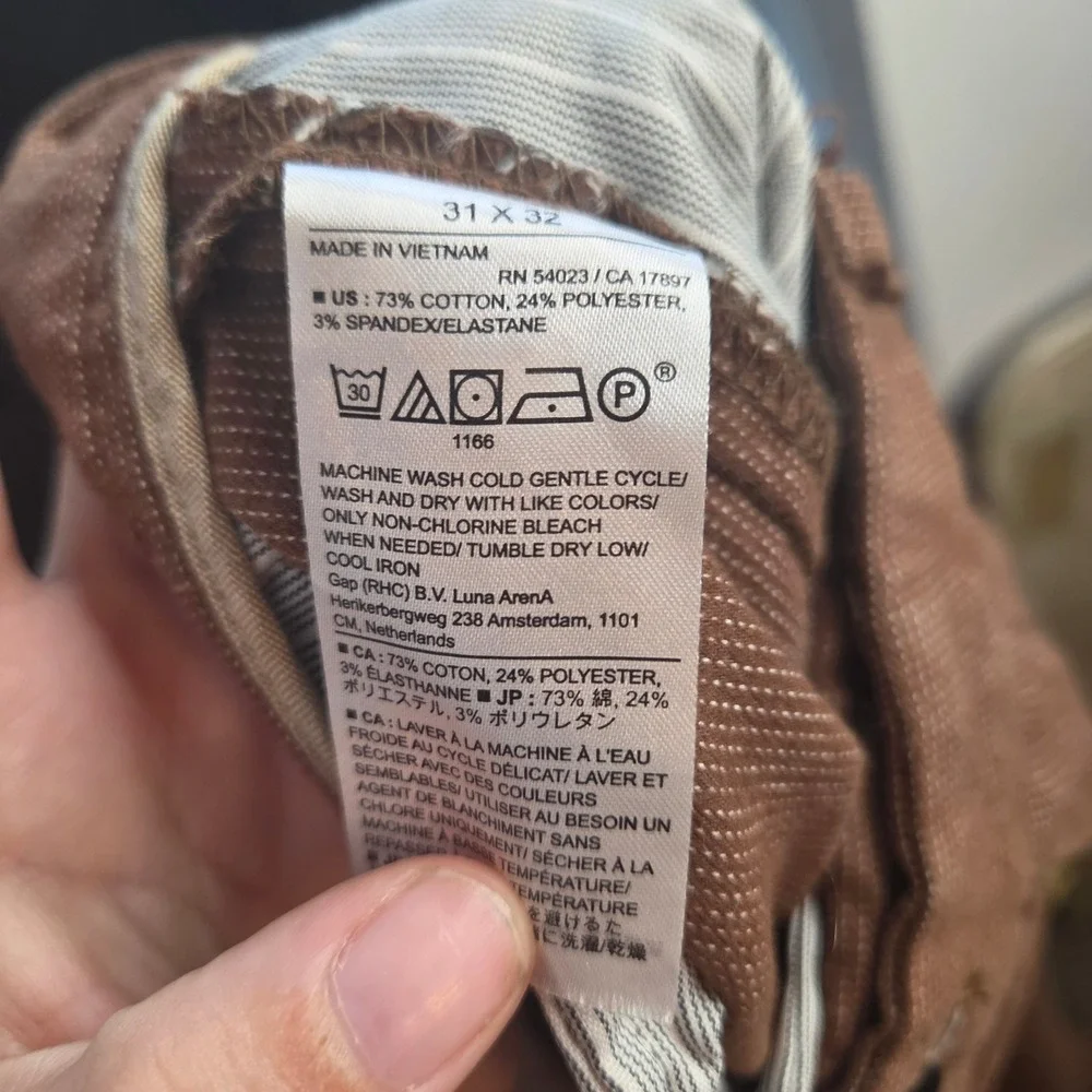 Banana Republic Mens Brown Slim Tapered Fit Chino Pants 31x32 Cotton Stretch